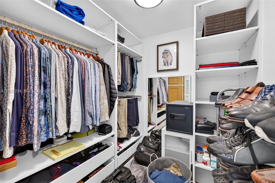 Built In Cabinets in the Master Suite Main Closet