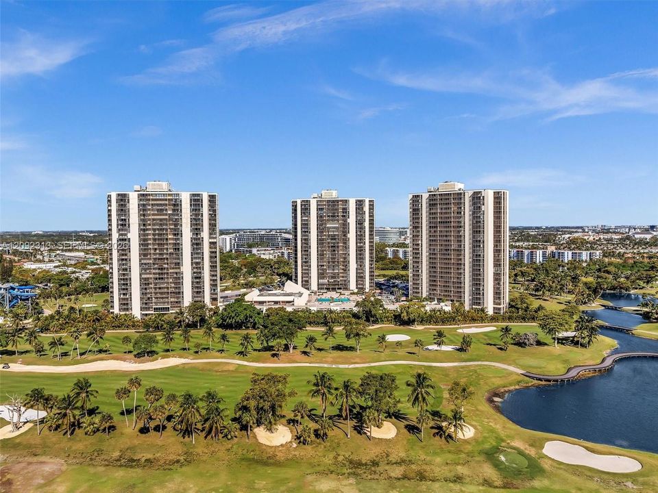Three Coronado's  towers are located directly on the Turnberry golf course in prime Aventura location