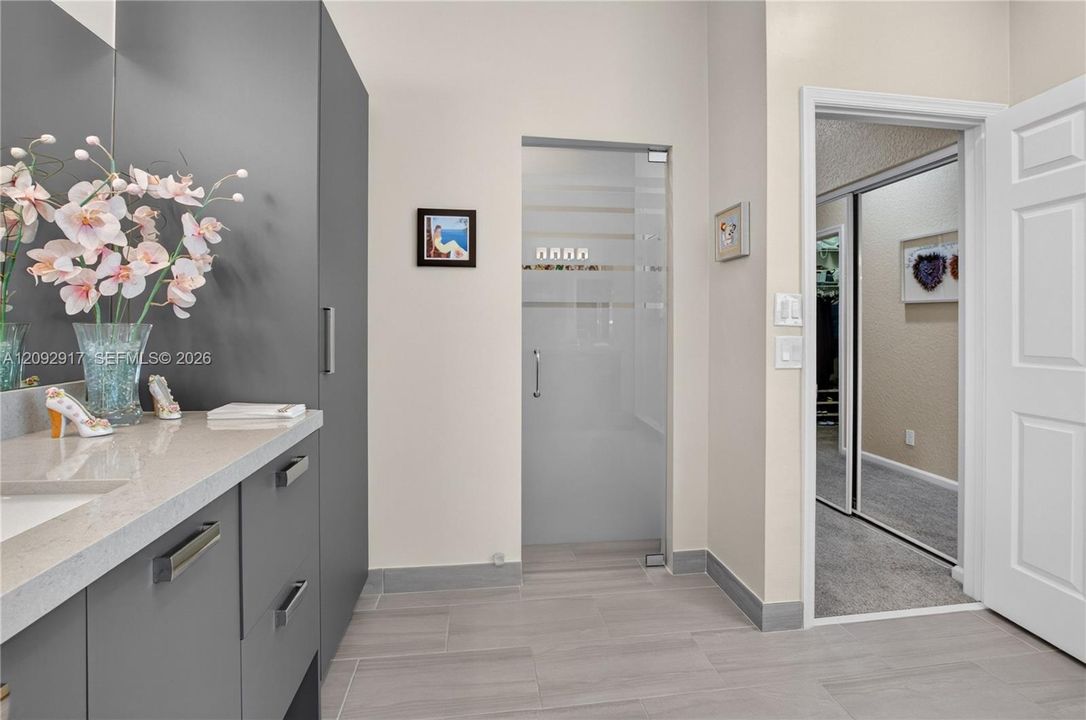 Separate room for toilet.