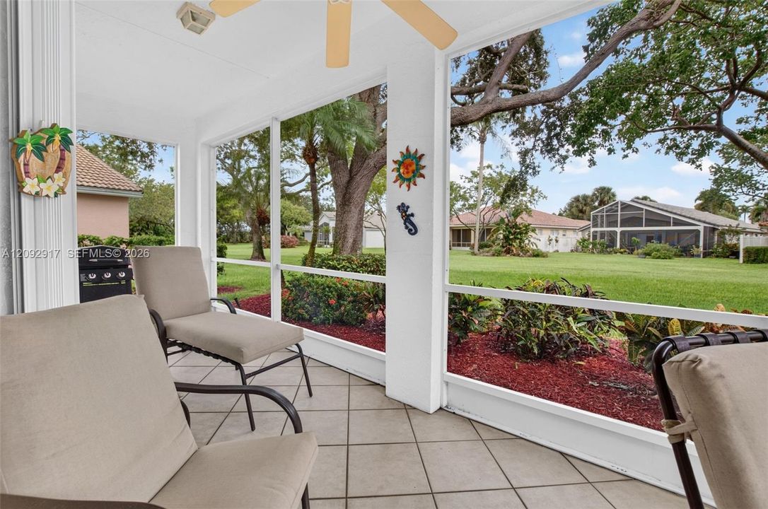 Expansive screened-in patio.