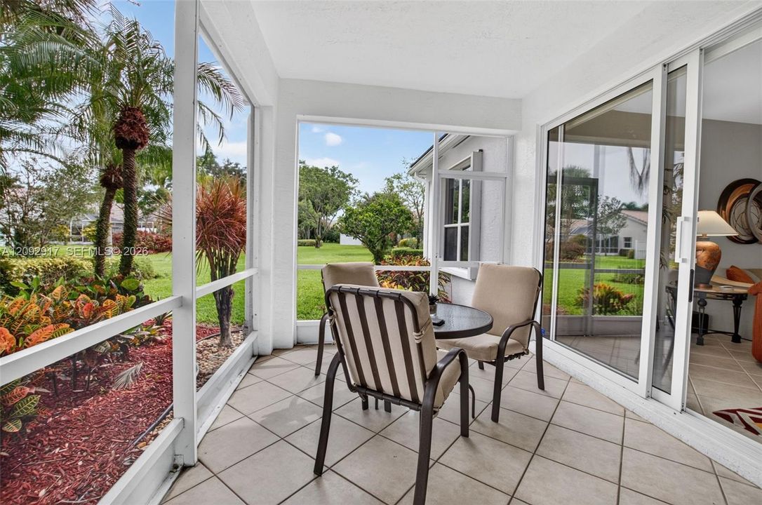 Expansive screened-in patio.
