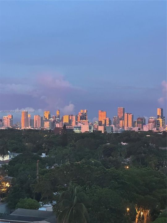 Actual view from balcony at sunset