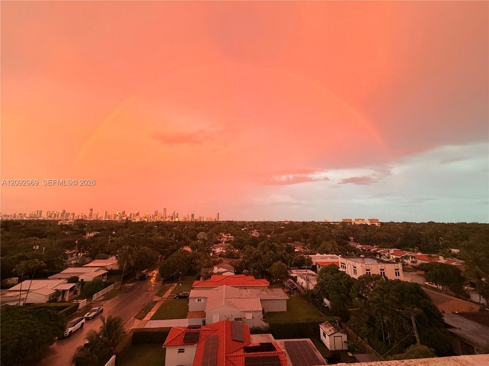 Actual view from balcony at sunset