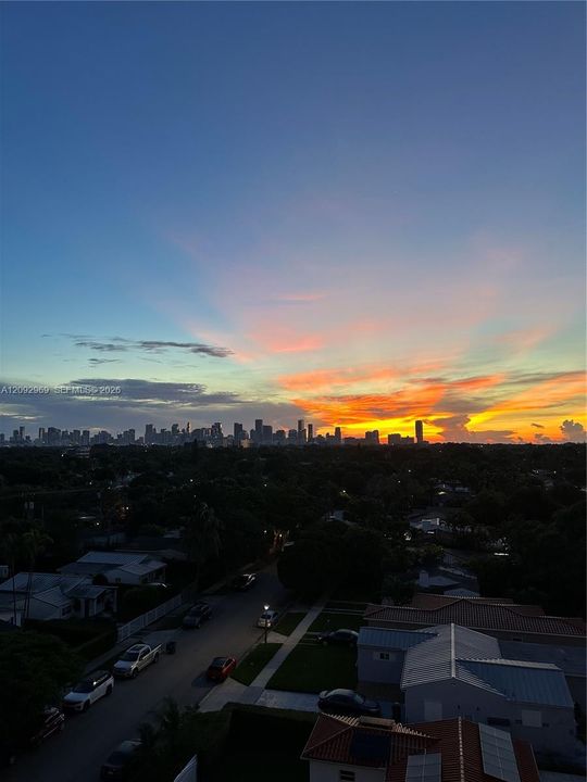 Actual view from balcony at sunset
