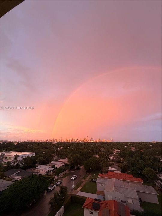 Actual view from balcony at sunset