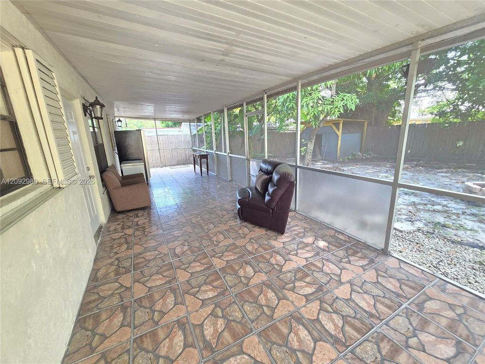 Back terrace screened