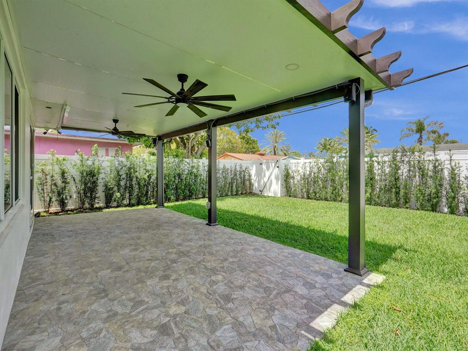 Covered patio with outdoor speakers