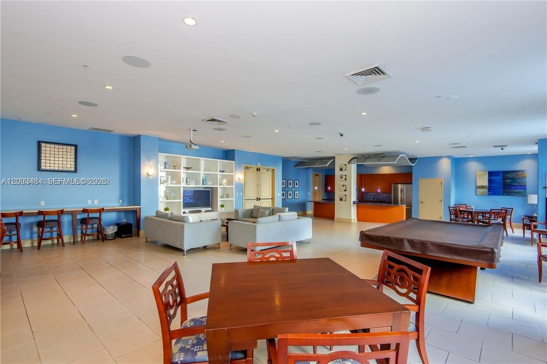 Clubroom w/pool table.