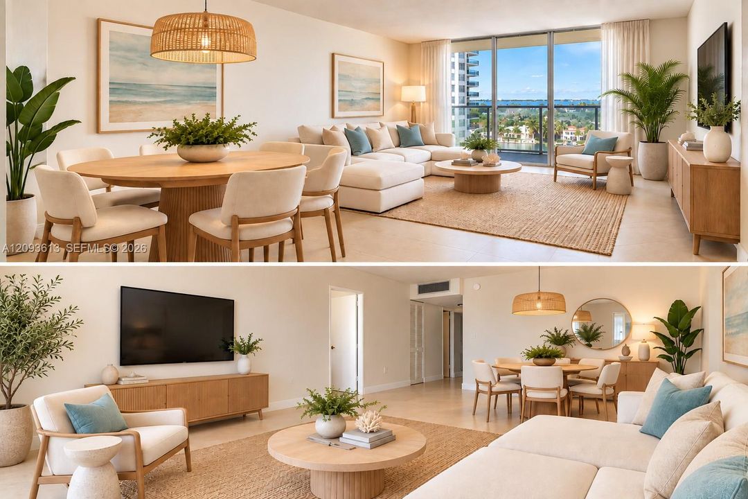 Virtual Staging of Living-Dining Room