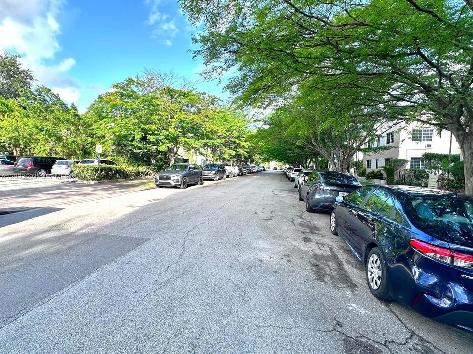 Street with additional parking for residents