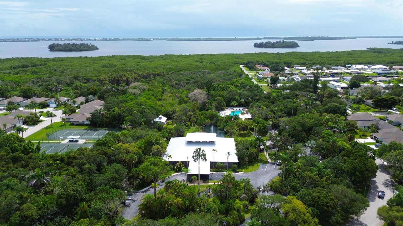 Aerial Home White Roof