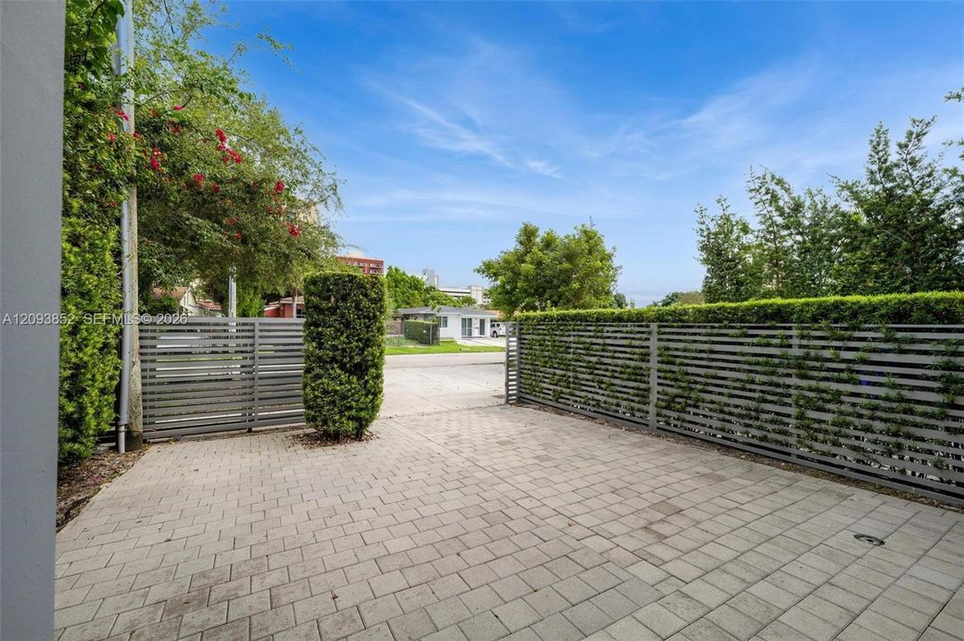 Large private driveway