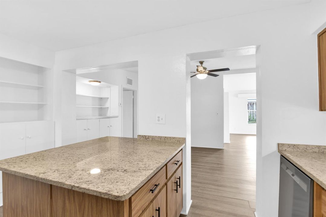 Kitchen View to Family room dining