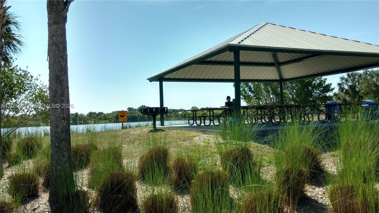 Pavilion at South Gulf Cove Park. Lovely place to sit and relax by the water just a short 3 mile drive or take a bike ride!