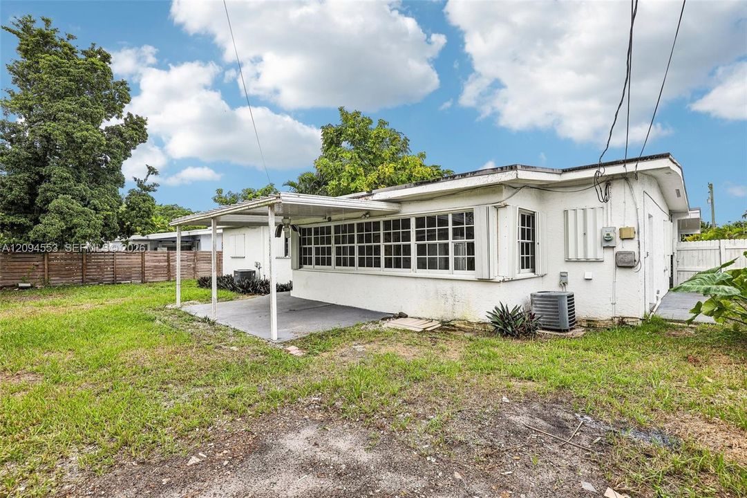Backyard and rear of the home