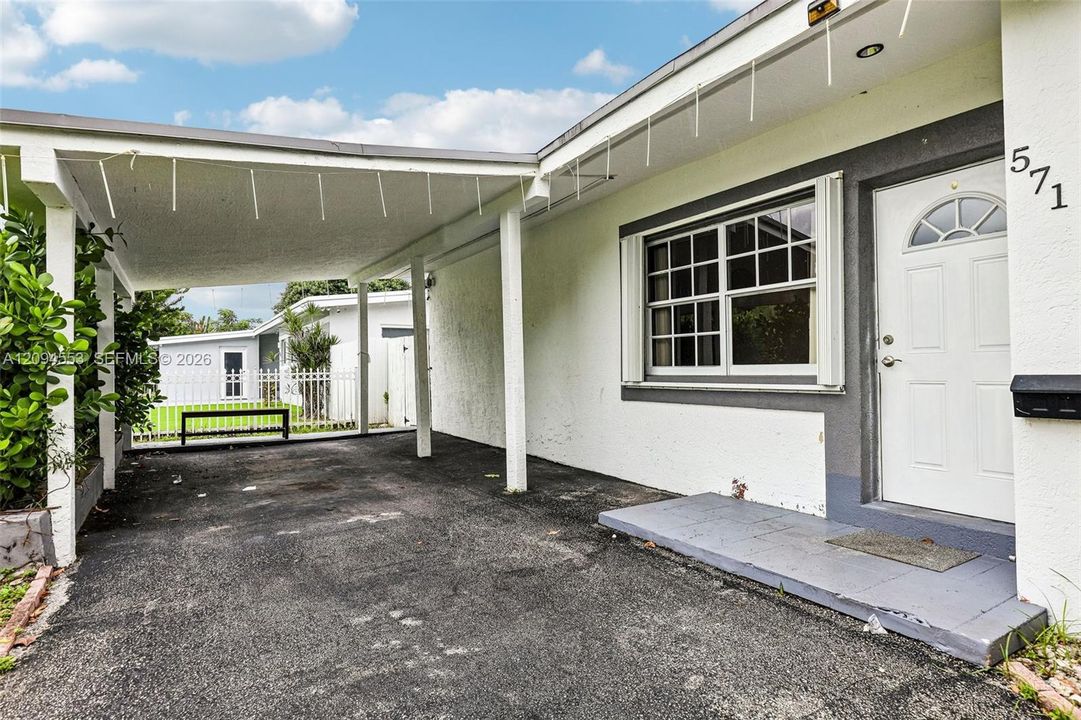 Front entry and carport