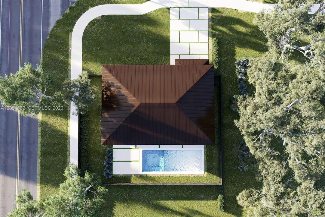 Areal view of unit with Pool - renderings