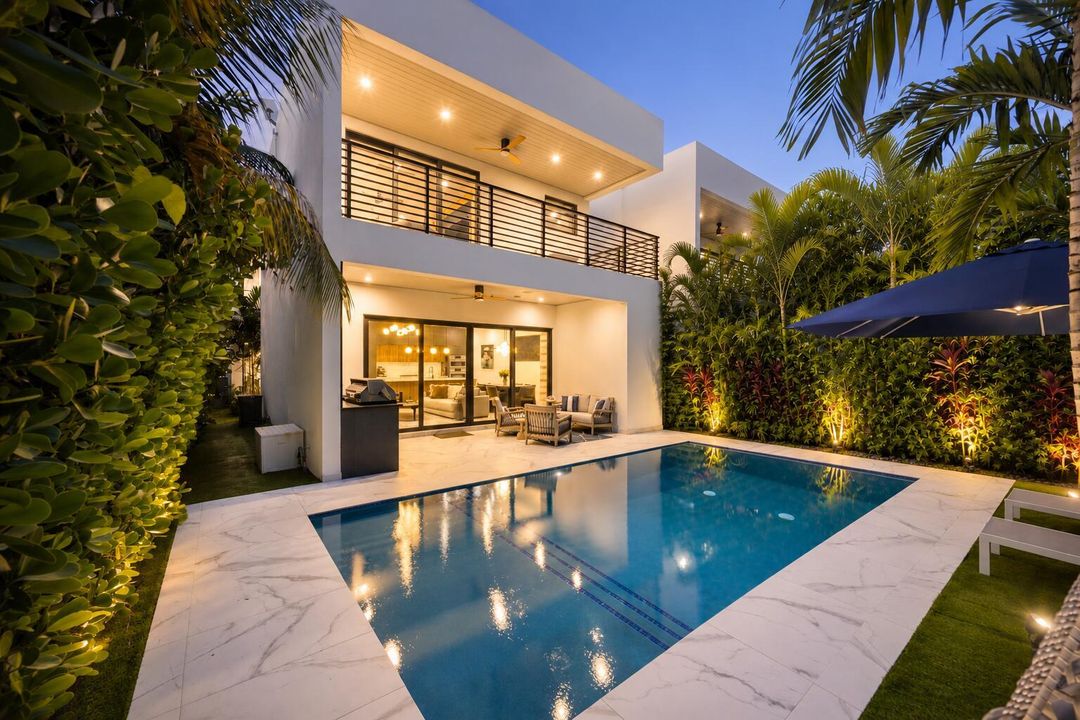 evening by pool