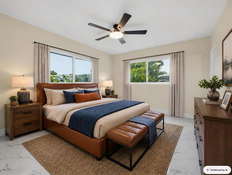 Primary Bedroom Staged