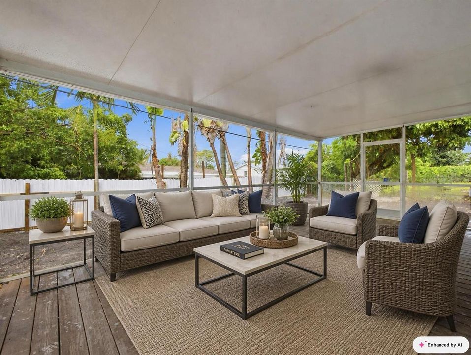 Screened Covered Patio Staged