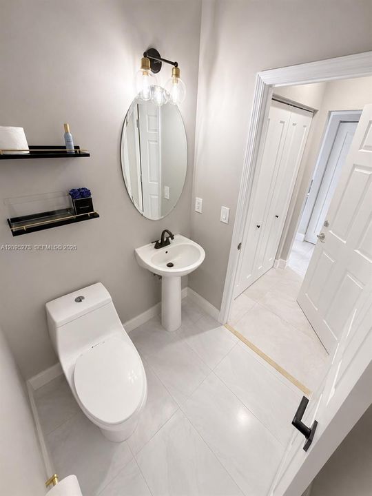 Downstairs, half bathroom