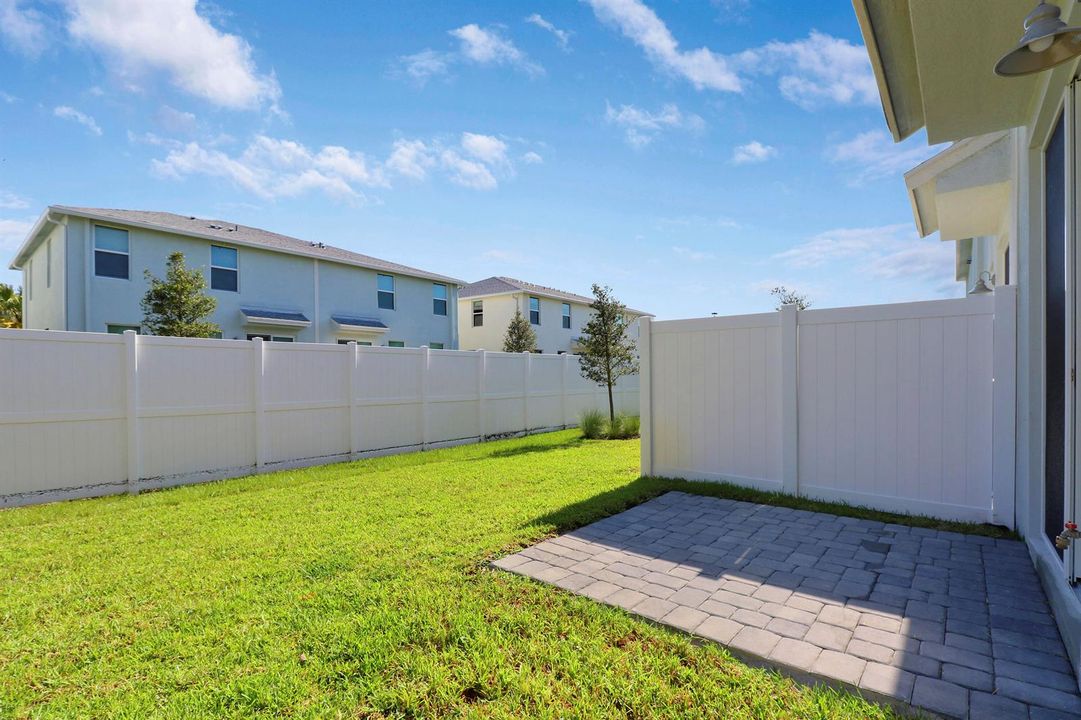 Private backyard patio area