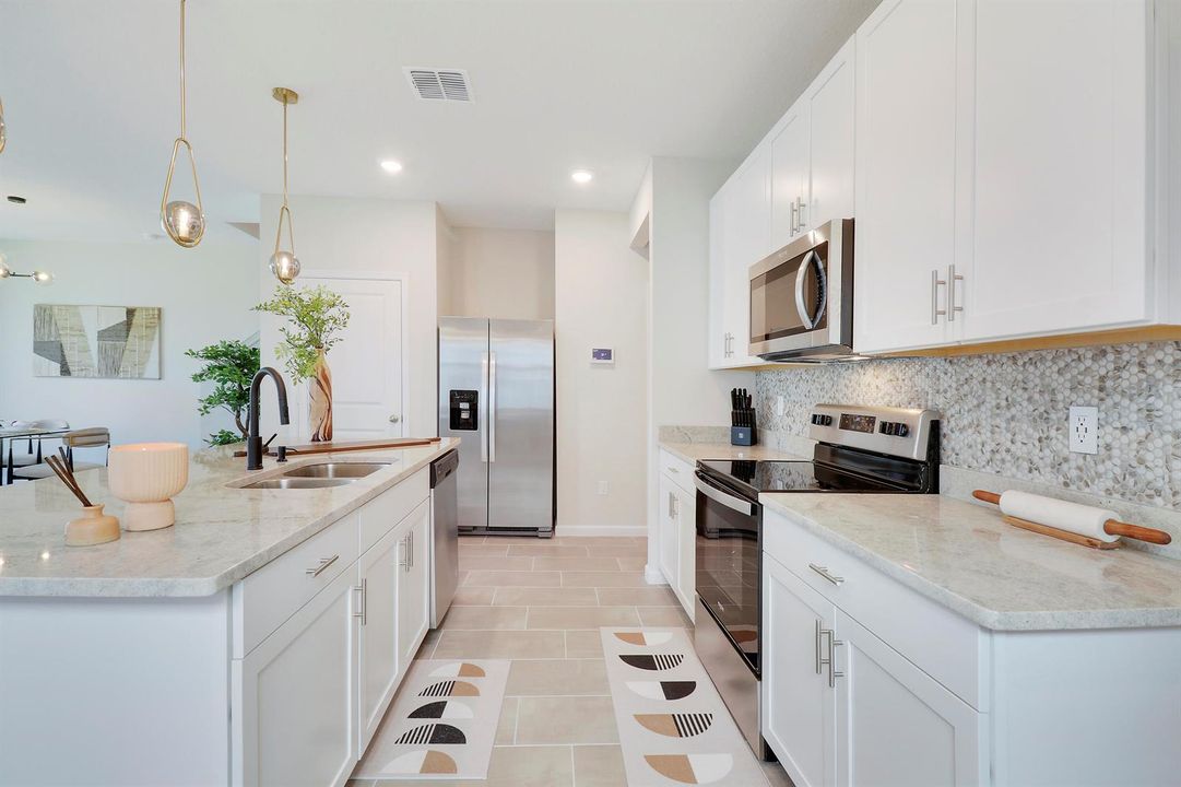 Kitchen with stainless appliances