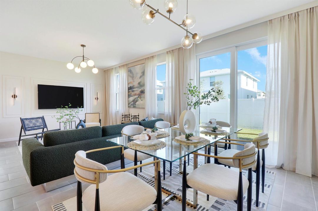 Dining area with glass table