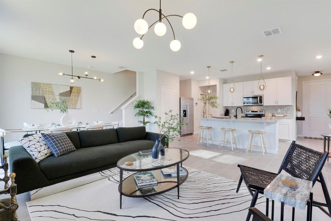 Living room open to kitchen