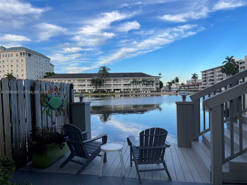 Enjoy cocktails in serene deck seating