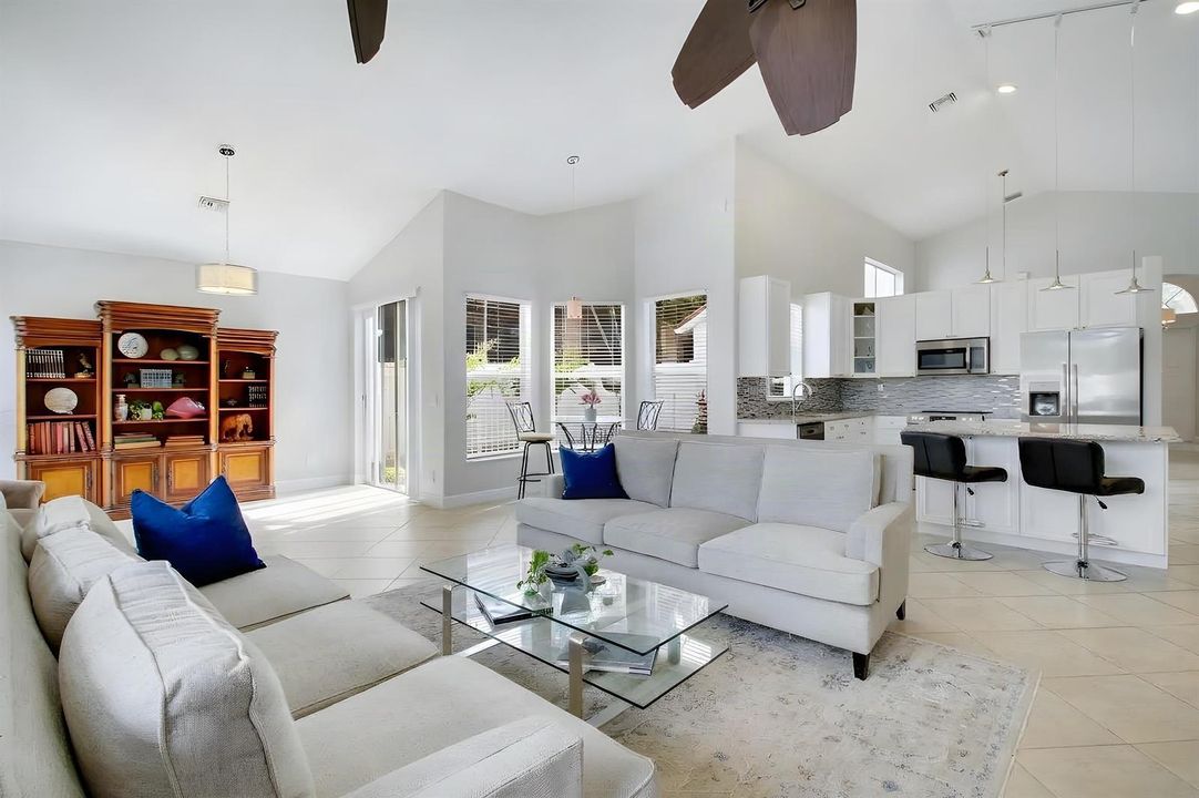 Living area facing kitchen
