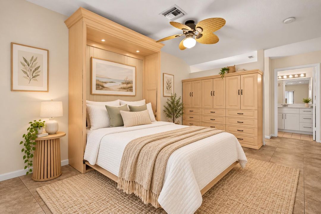 MASTER BEDROOM WITH MURPHY BED SETUP