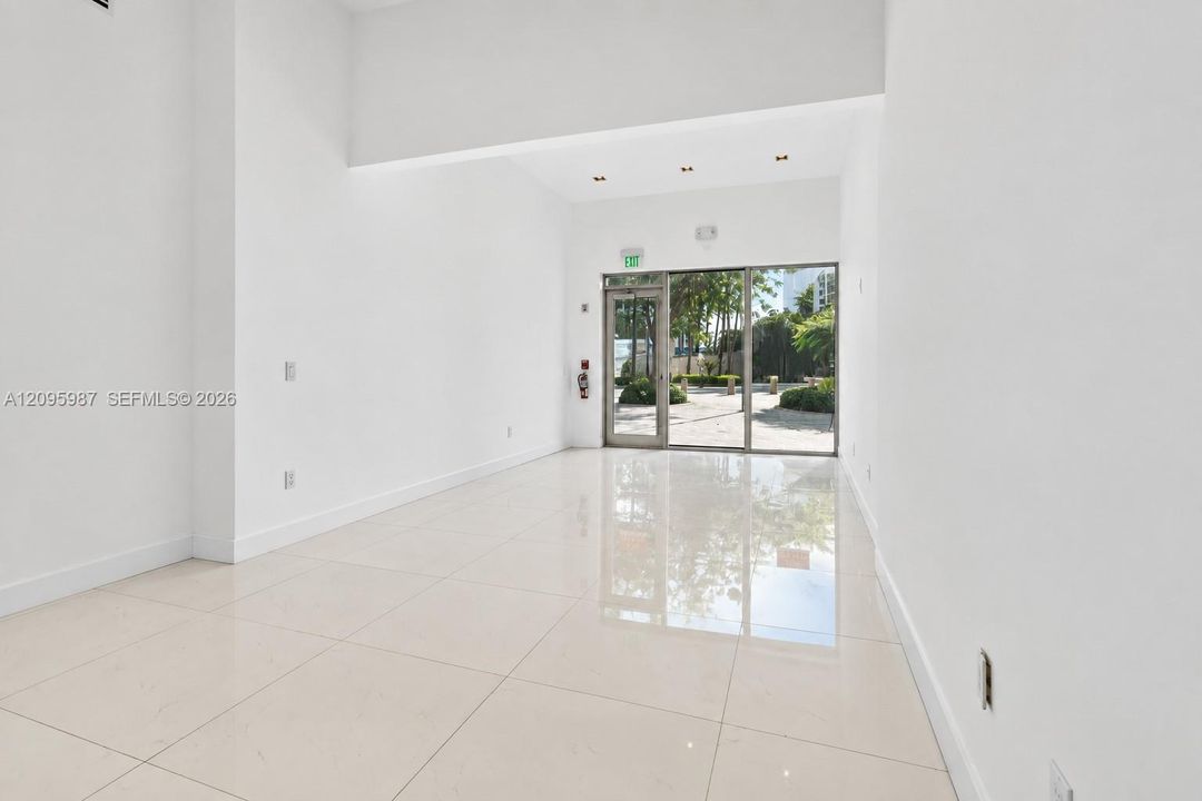 Suite interior looking toward its individual front entrance