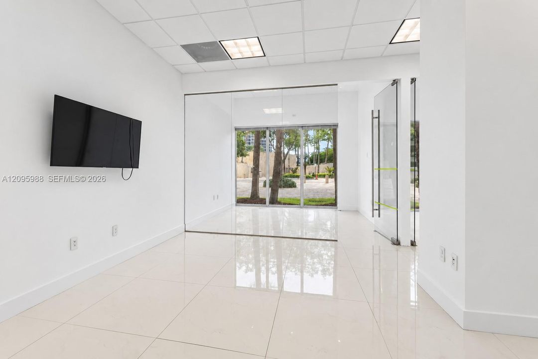 Main area and glass-walled front room