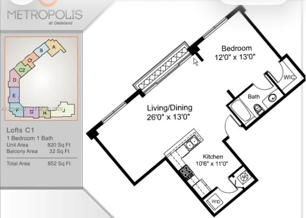 В аренду: $2,600 (1 спален, 1 ванн, 820 Квадратных фут)