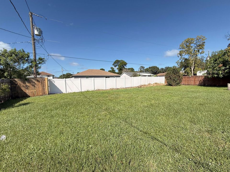 Fenced back yard