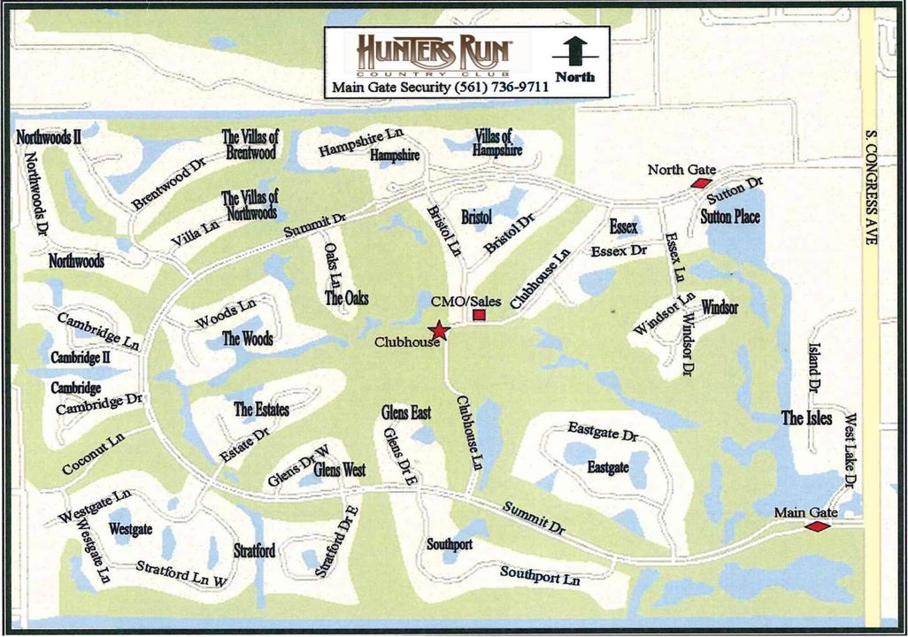 Map of Hunters Run Country Club
