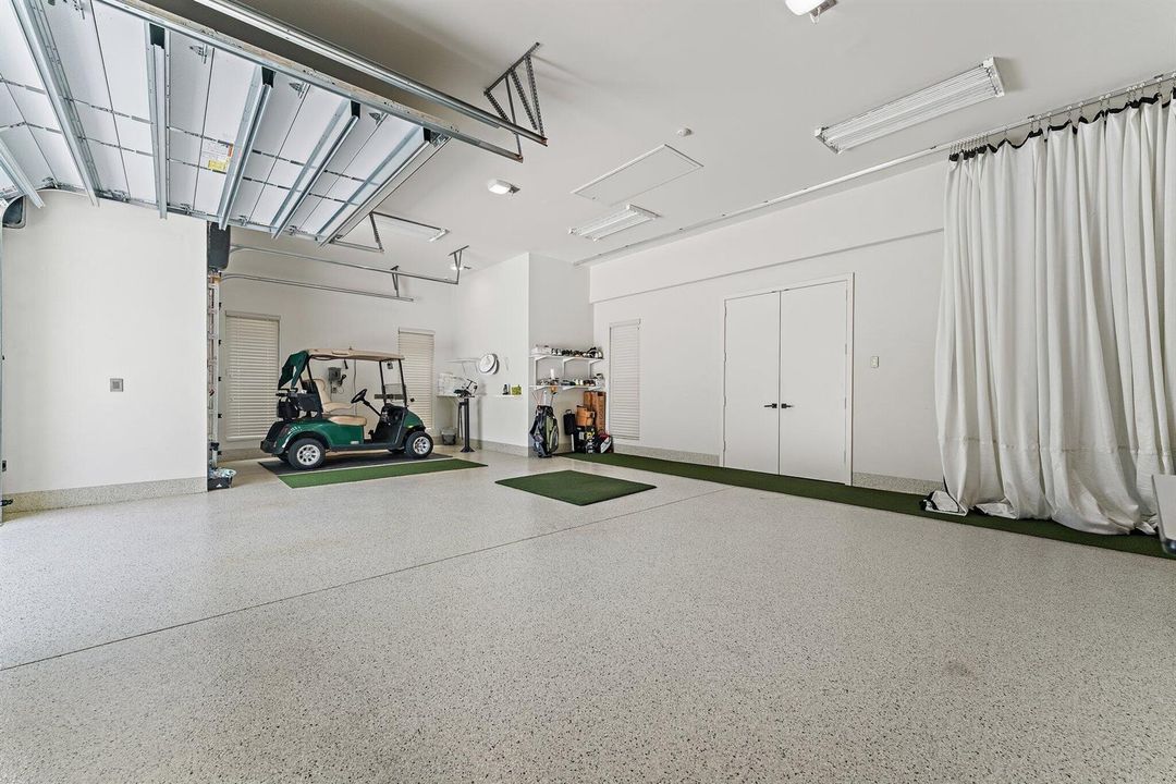 Garage with Golf Hitting Net
