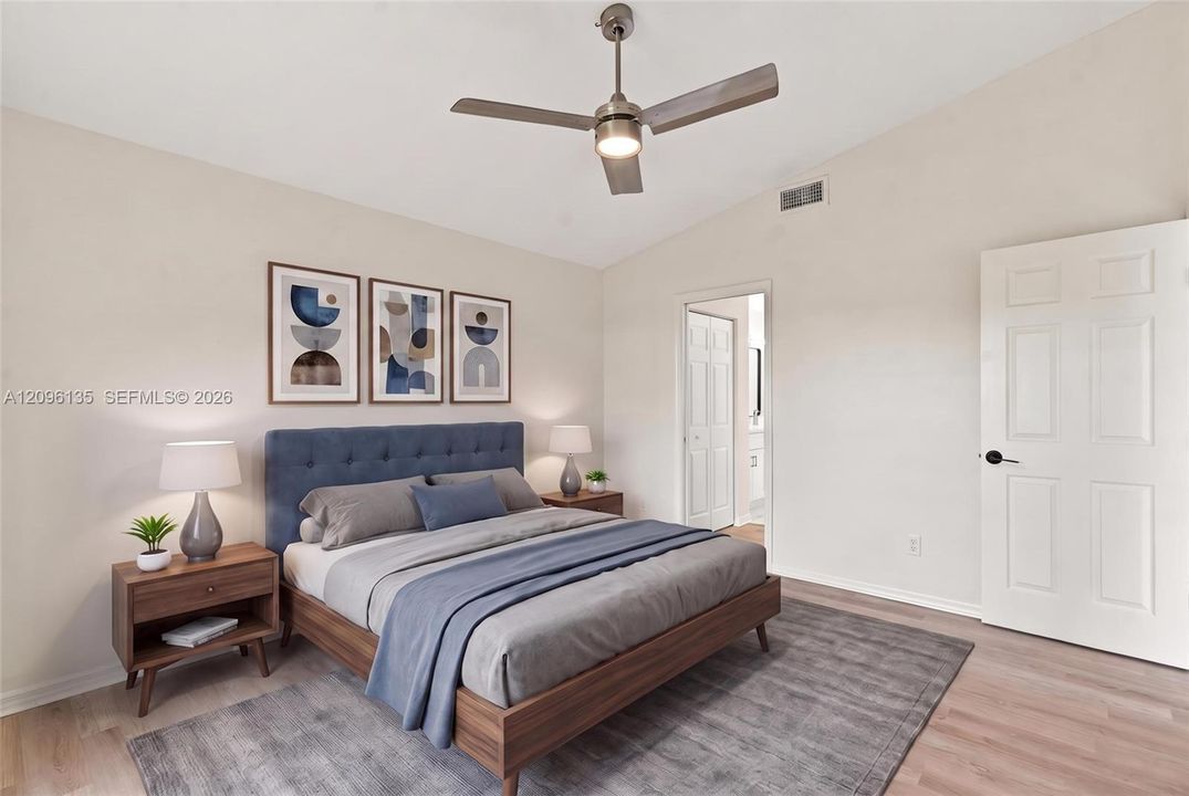 Master bed - Virtually Staged
