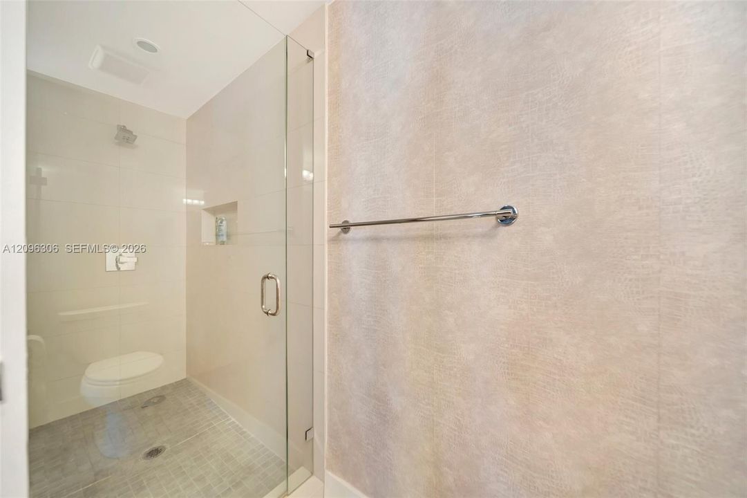 Walk-in shower in first floor bathroom