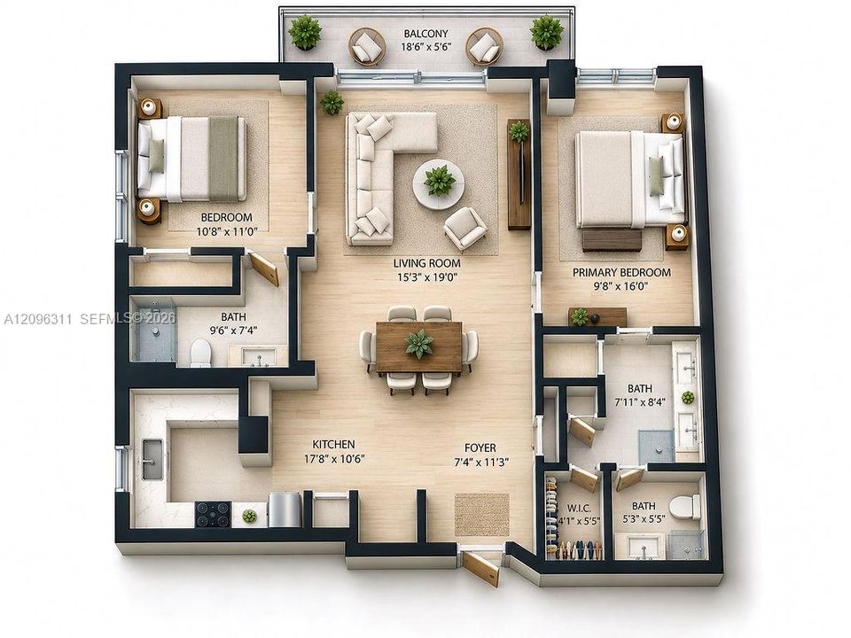 For Sale: $889,750 (2 beds, 2 baths, 1070 Square Feet)