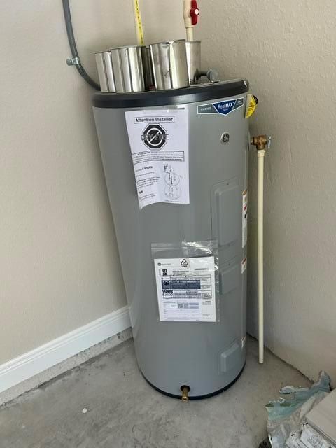 Water heater in garage