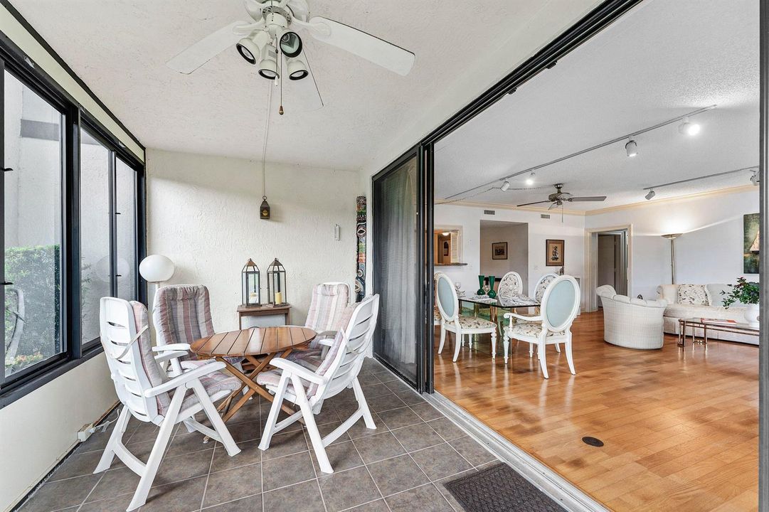 Enclosed porch and living room