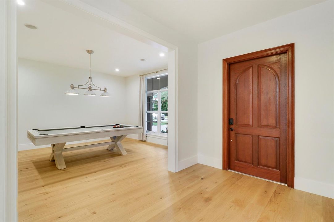 Entry Door and Game Room