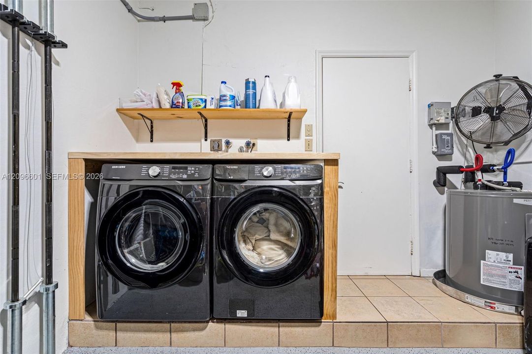 Laundry in garage