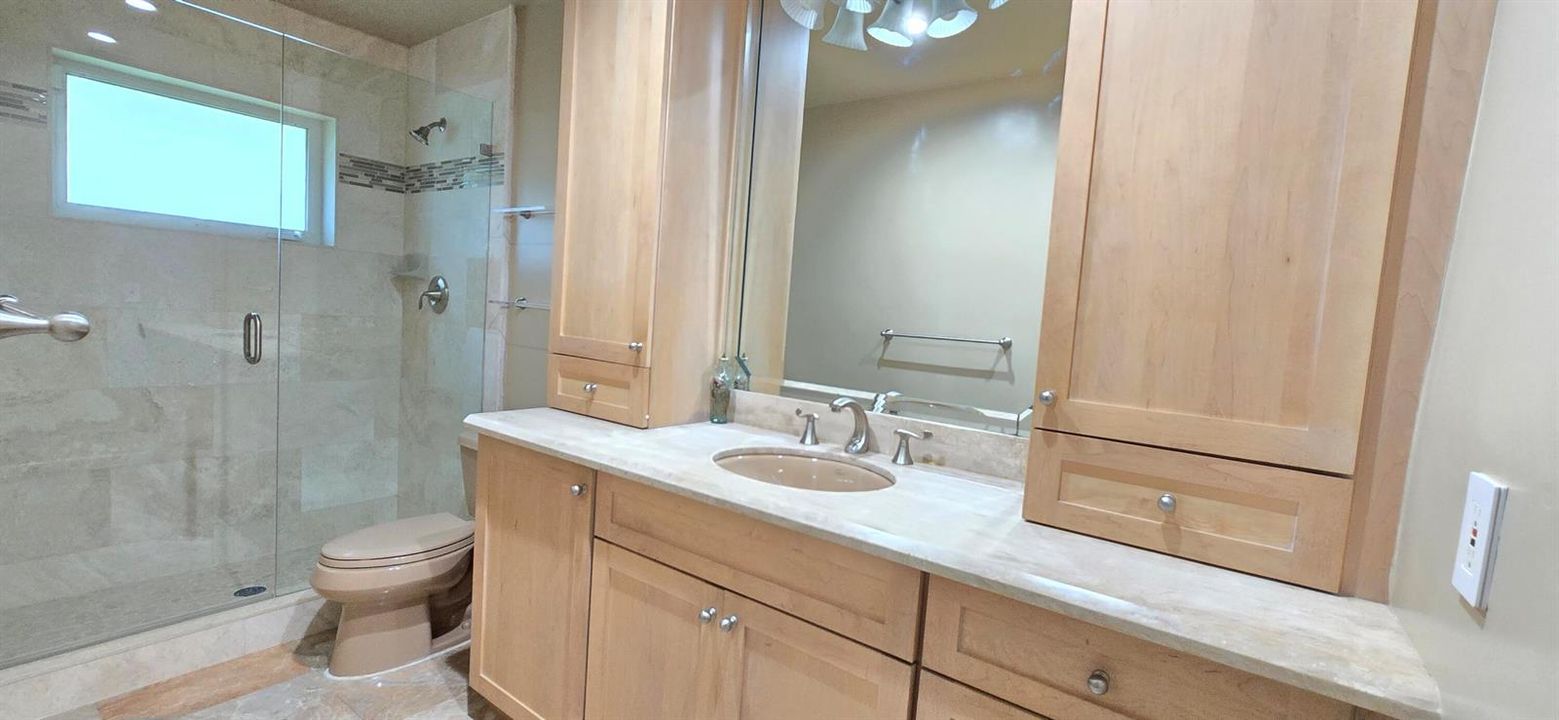 Remodeled bathroom walk in shower