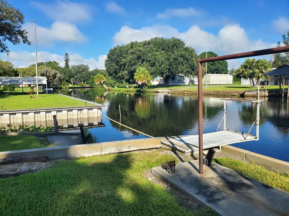 running water and boat ramp