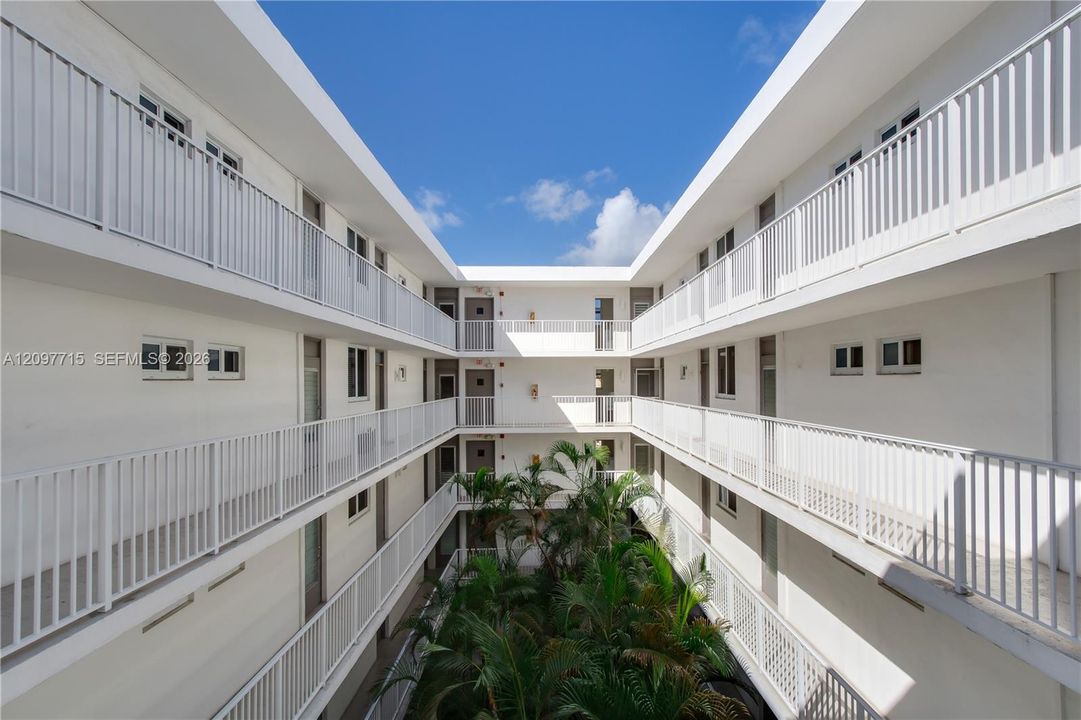 Tropical landscaped courtyard