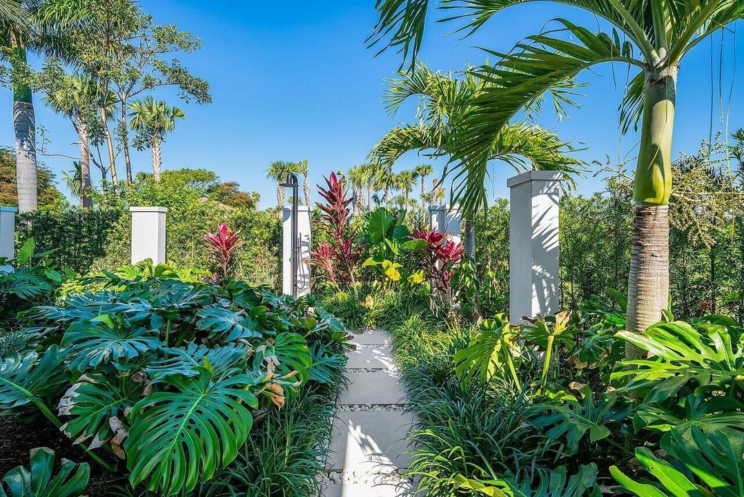 path to outdoor shower
