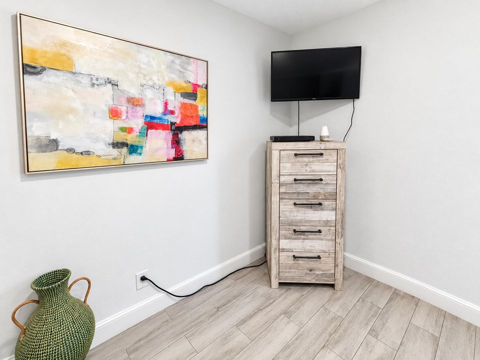 Mounted TV with Dresser